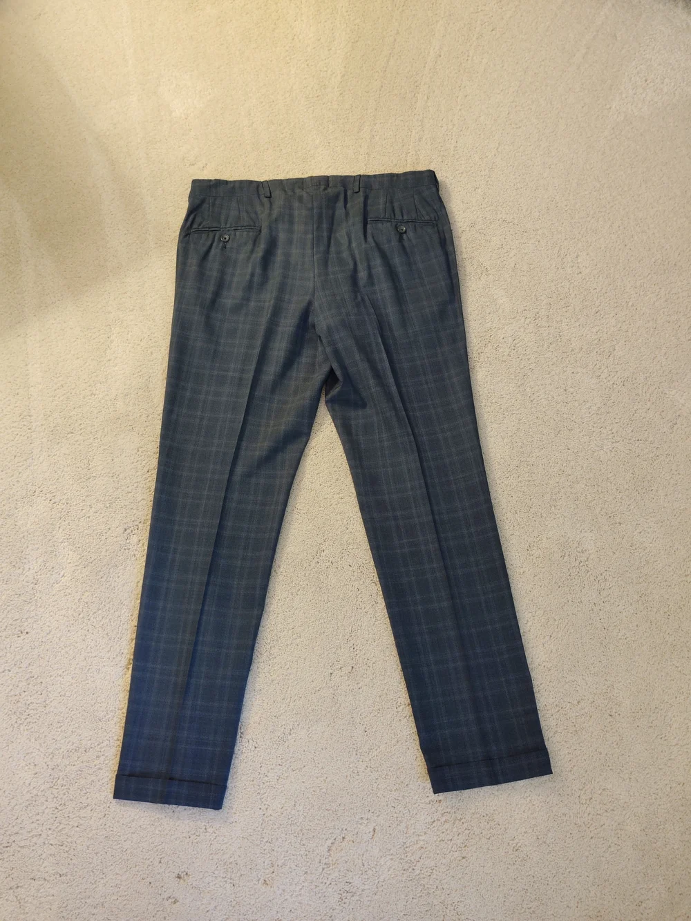 Men's Blue Plaid Dress Pants